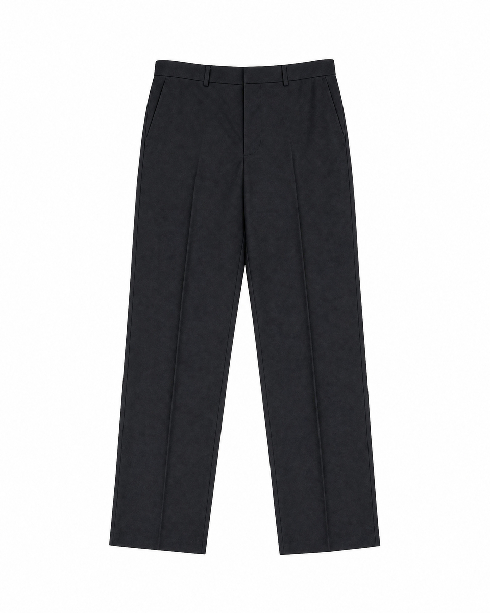 Straight-leg suit pants in anthracite gray wool