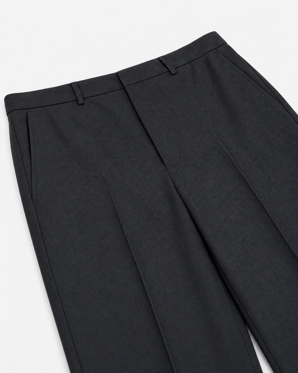Straight-leg suit pants in anthracite gray wool