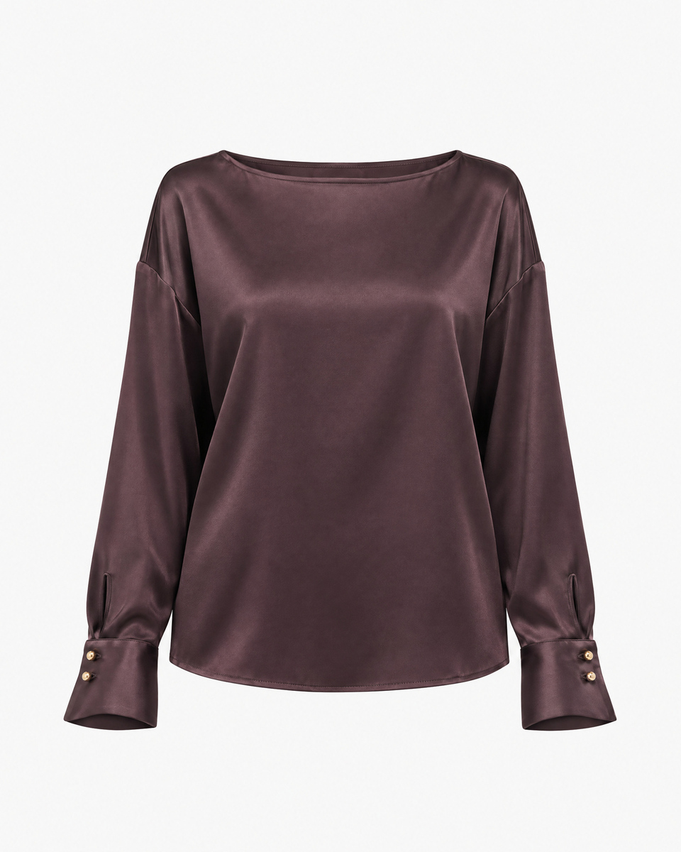 Brown satin top