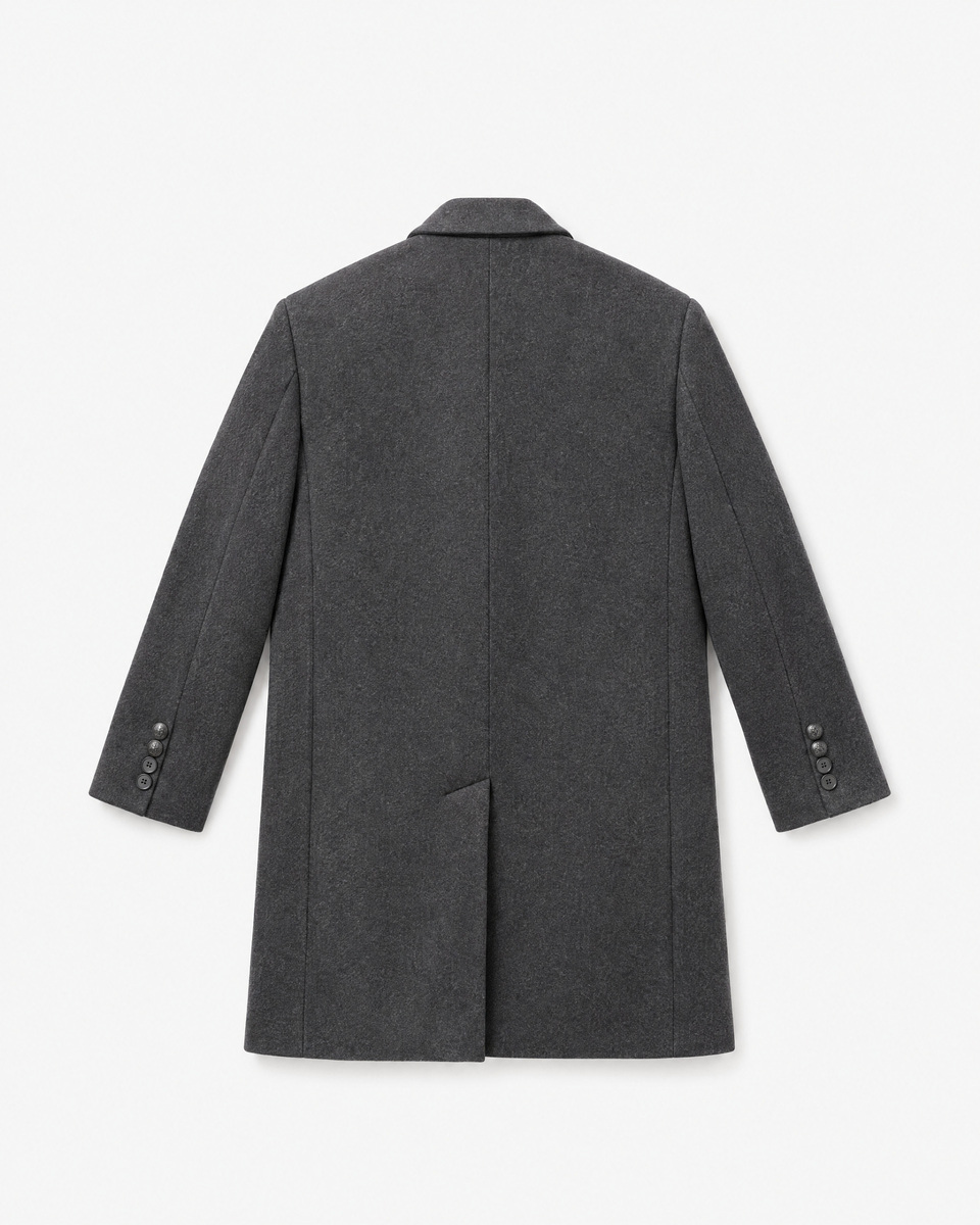 Anthracite Gray Coat with Notched Collar