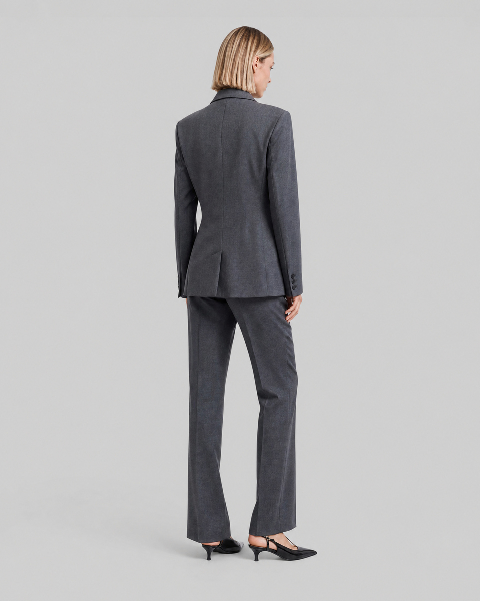 Fitted tailored jacket in gray wool blend
