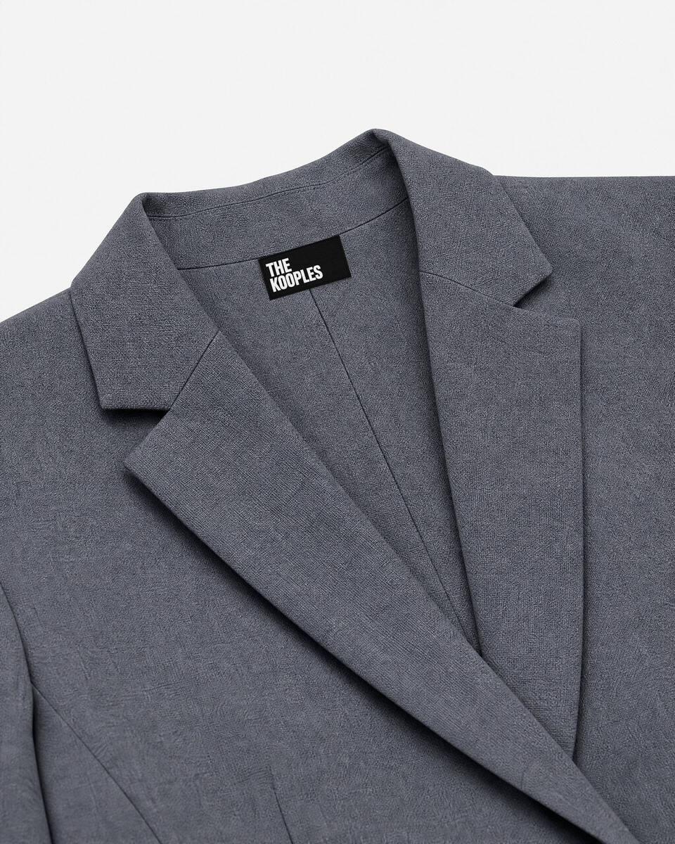 Fitted tailored jacket in gray wool blend