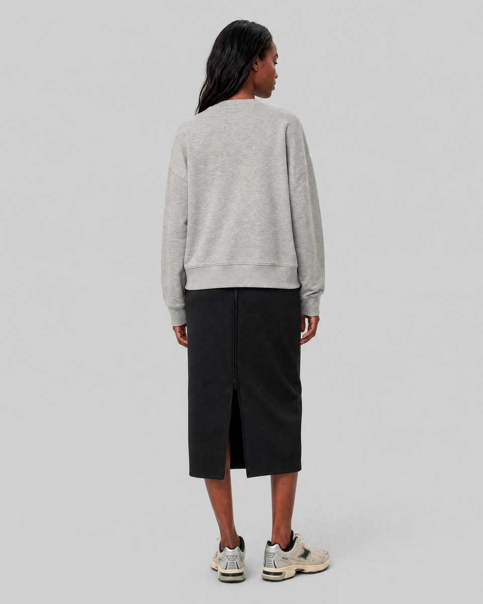 Black wool-blend pencil skirt