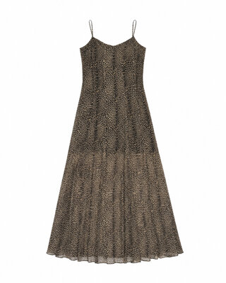 Beige leopard-print maxi dress