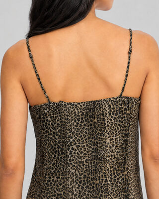 Beige leopard-print maxi dress