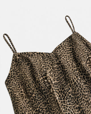 Beige leopard-print maxi dress