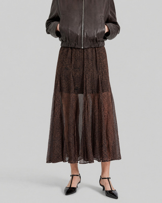 Long leopard-print skirt