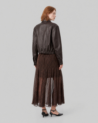 Long leopard-print skirt