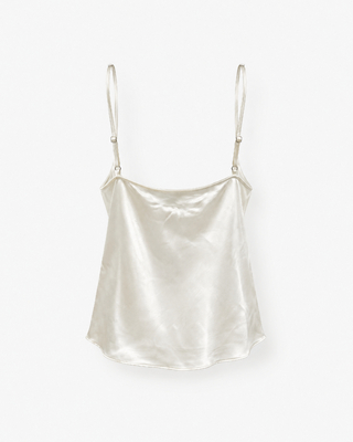 Ecru Satin Spaghetti-Strap Top