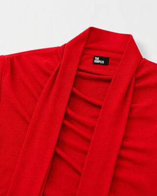 Red Draped Short Dress