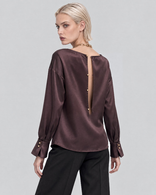 Brown satin top
