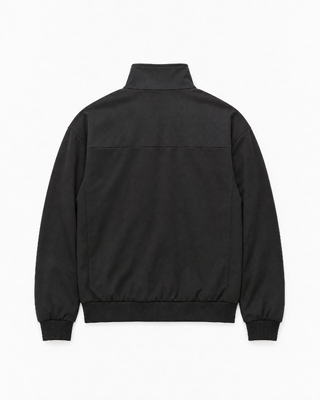 Black zip-up jacket with a high collar