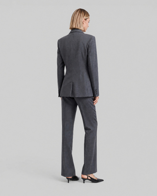 Fitted tailored jacket in gray wool blend