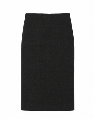 Black wool-blend pencil skirt