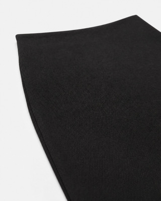 Black wool-blend pencil skirt
