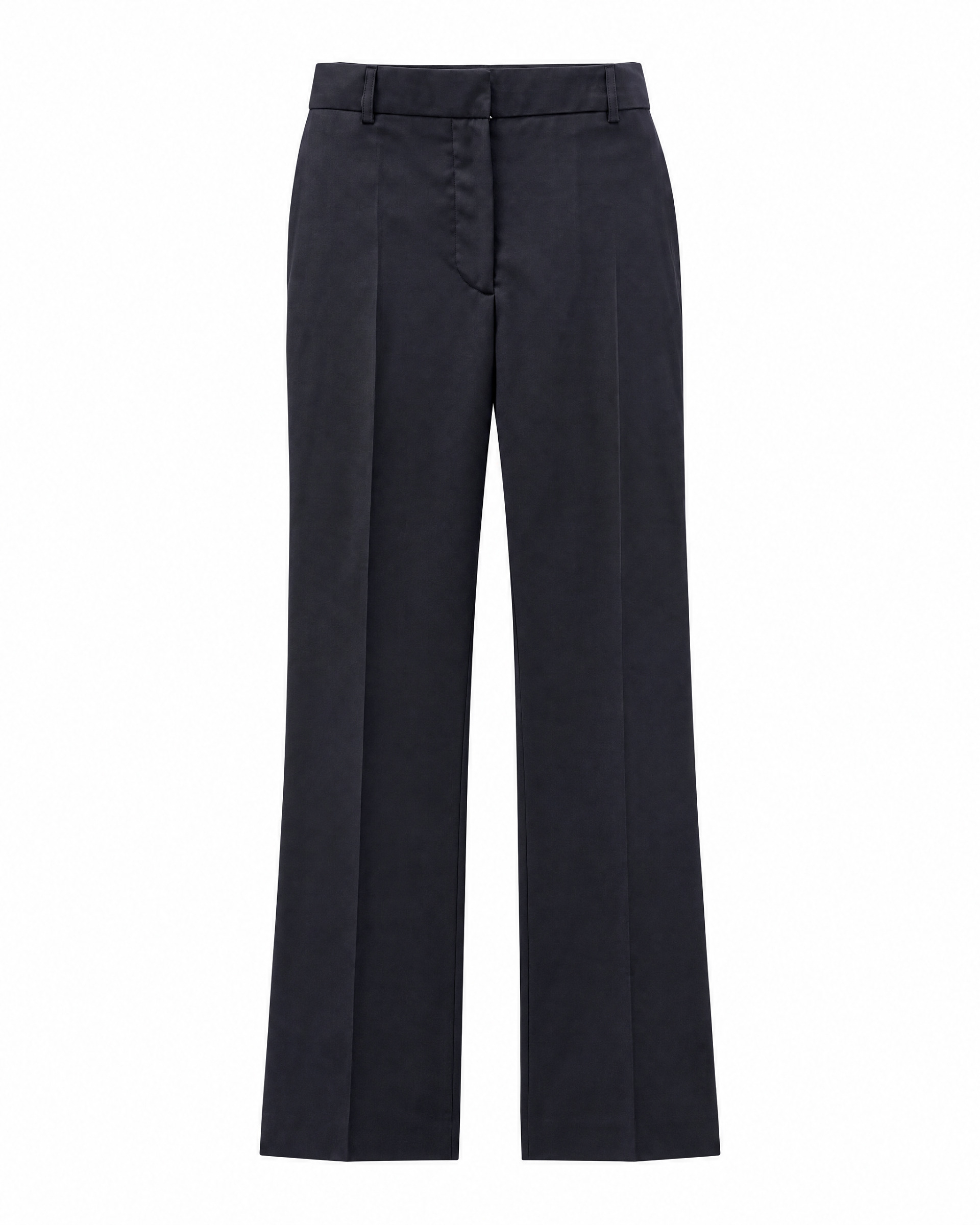 Straight-leg tailored pants in navy wool