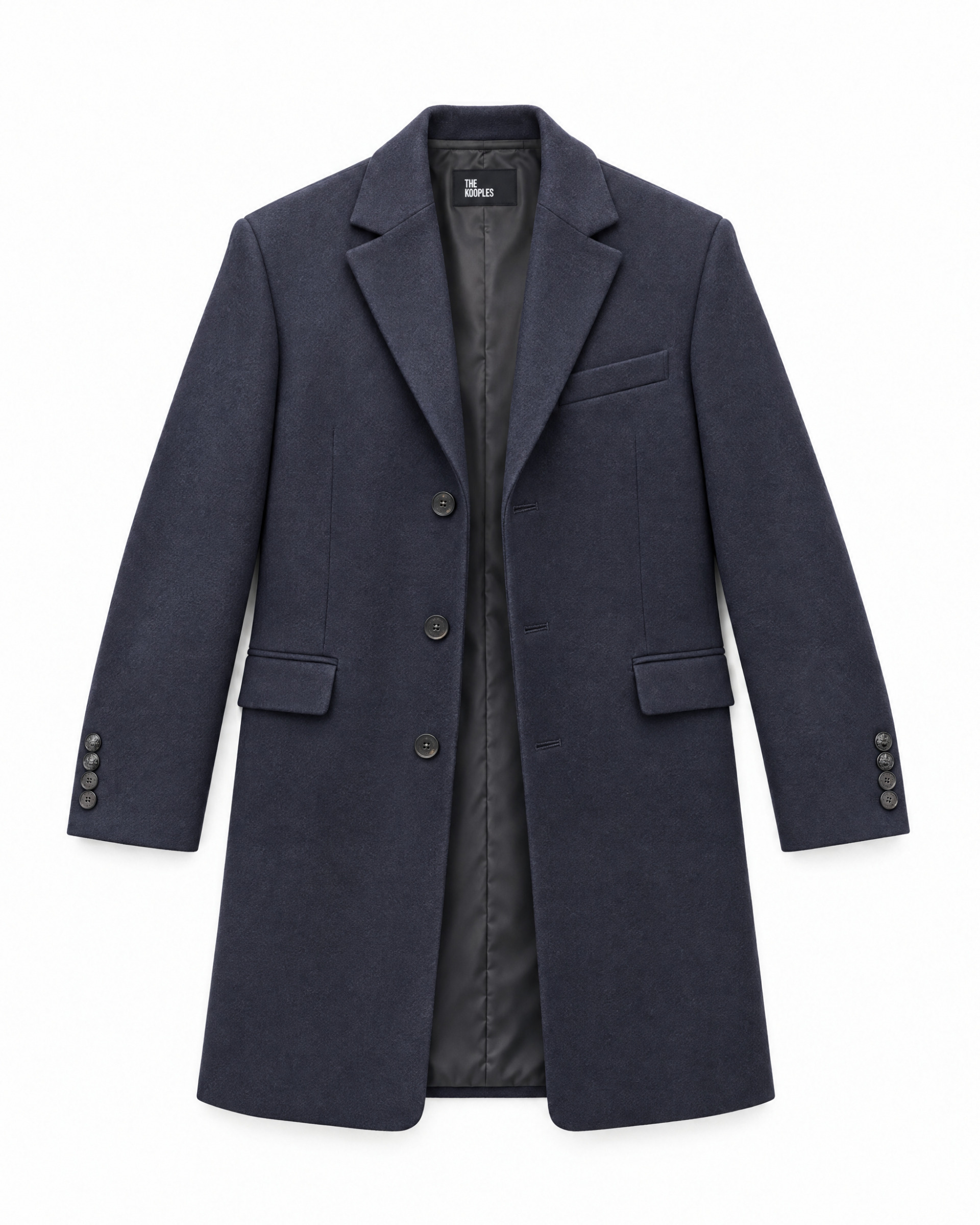 Navy coat with notched collar