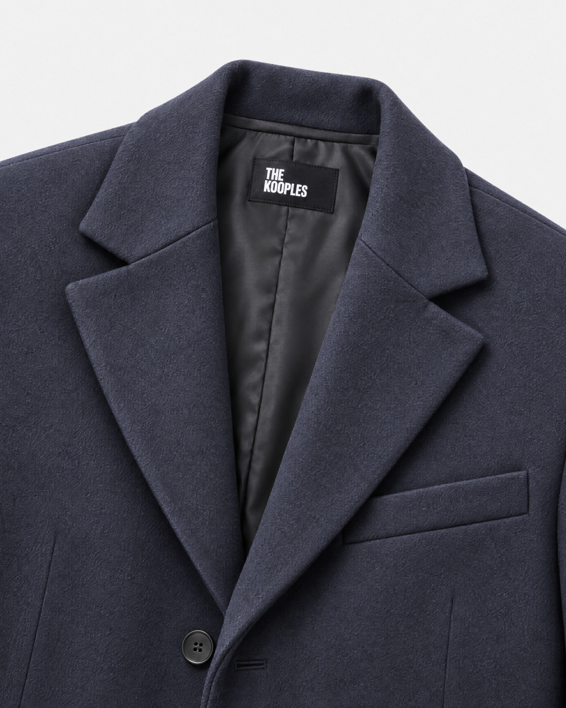 Navy coat with notched collar