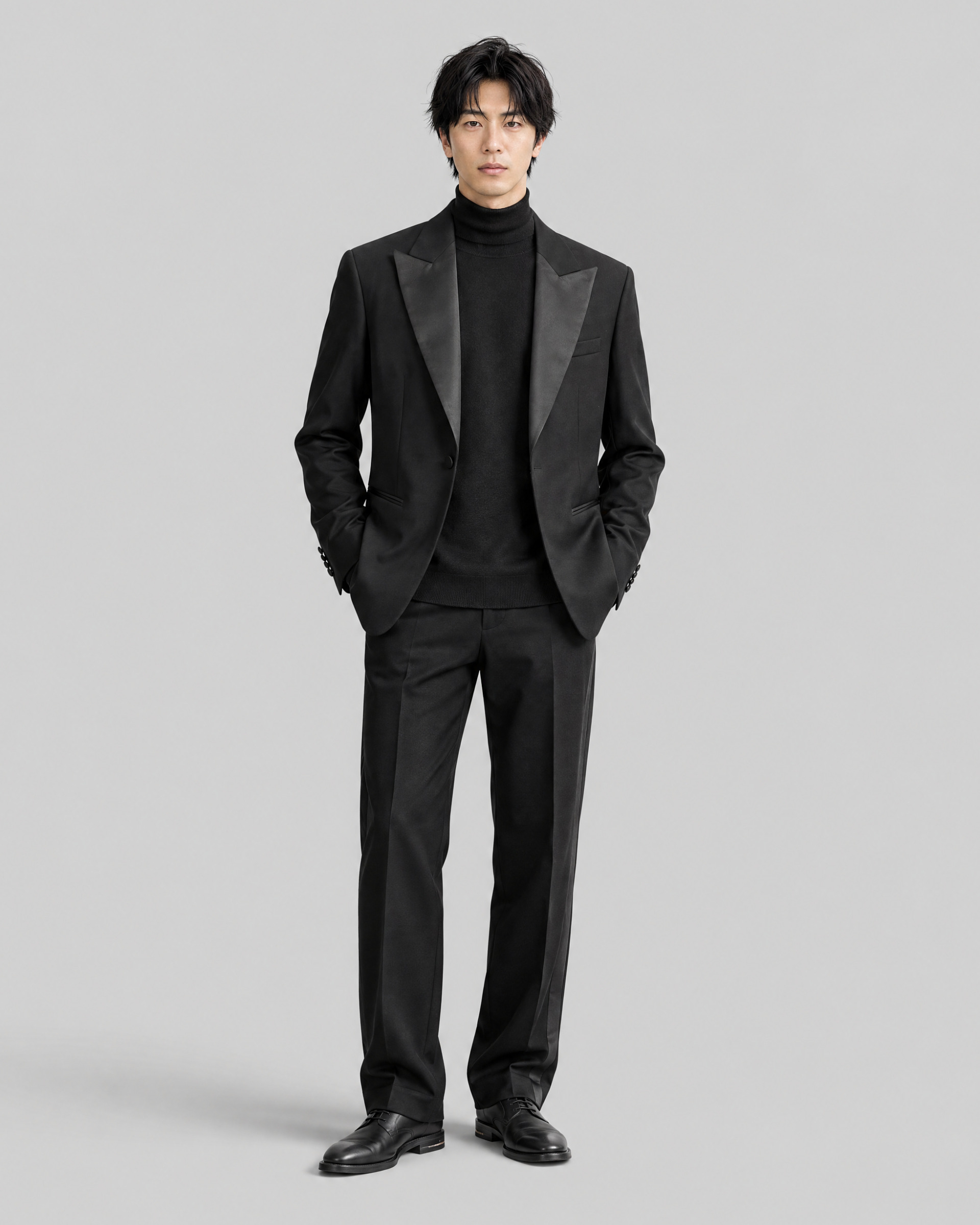 Black wool tuxedo jacket
