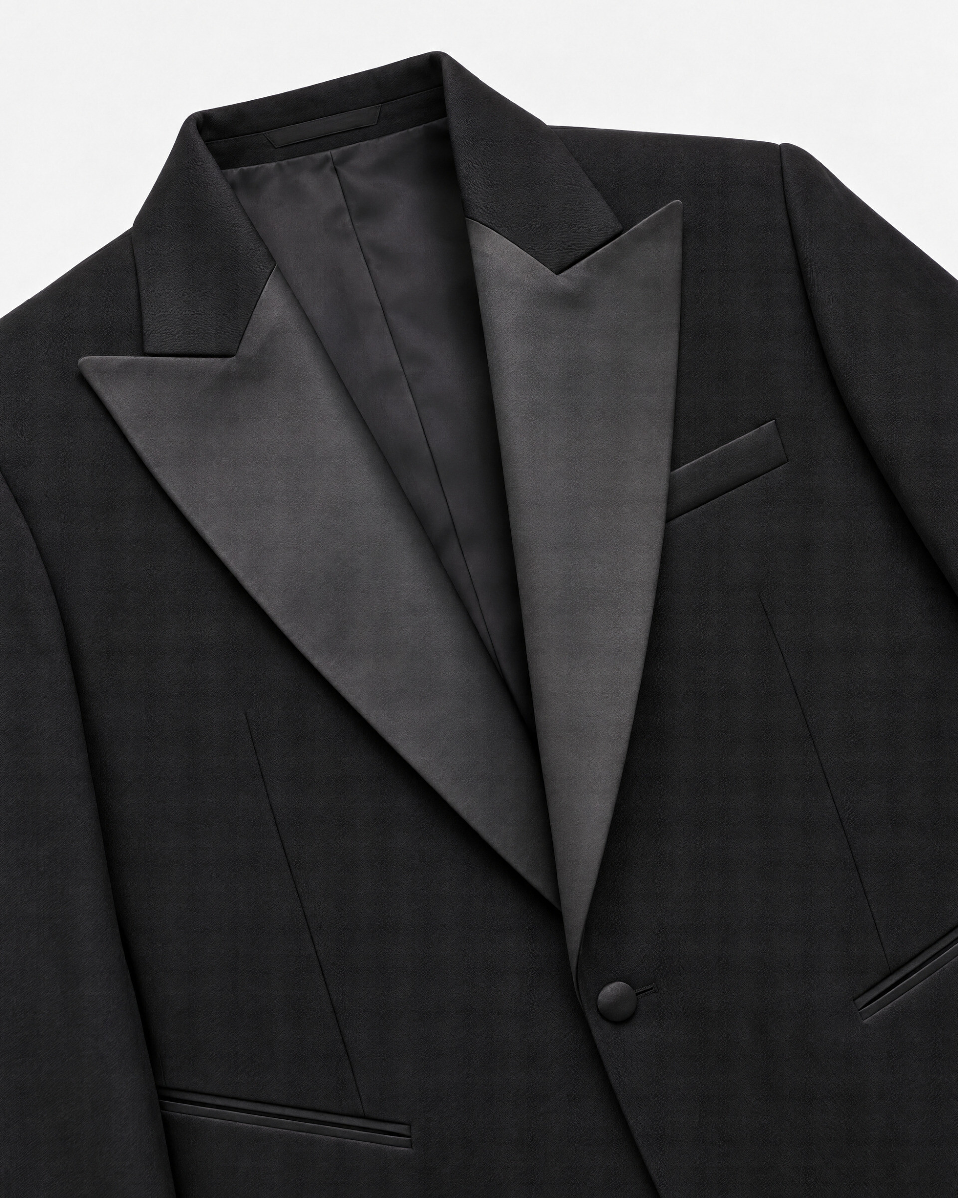 Black wool tuxedo jacket