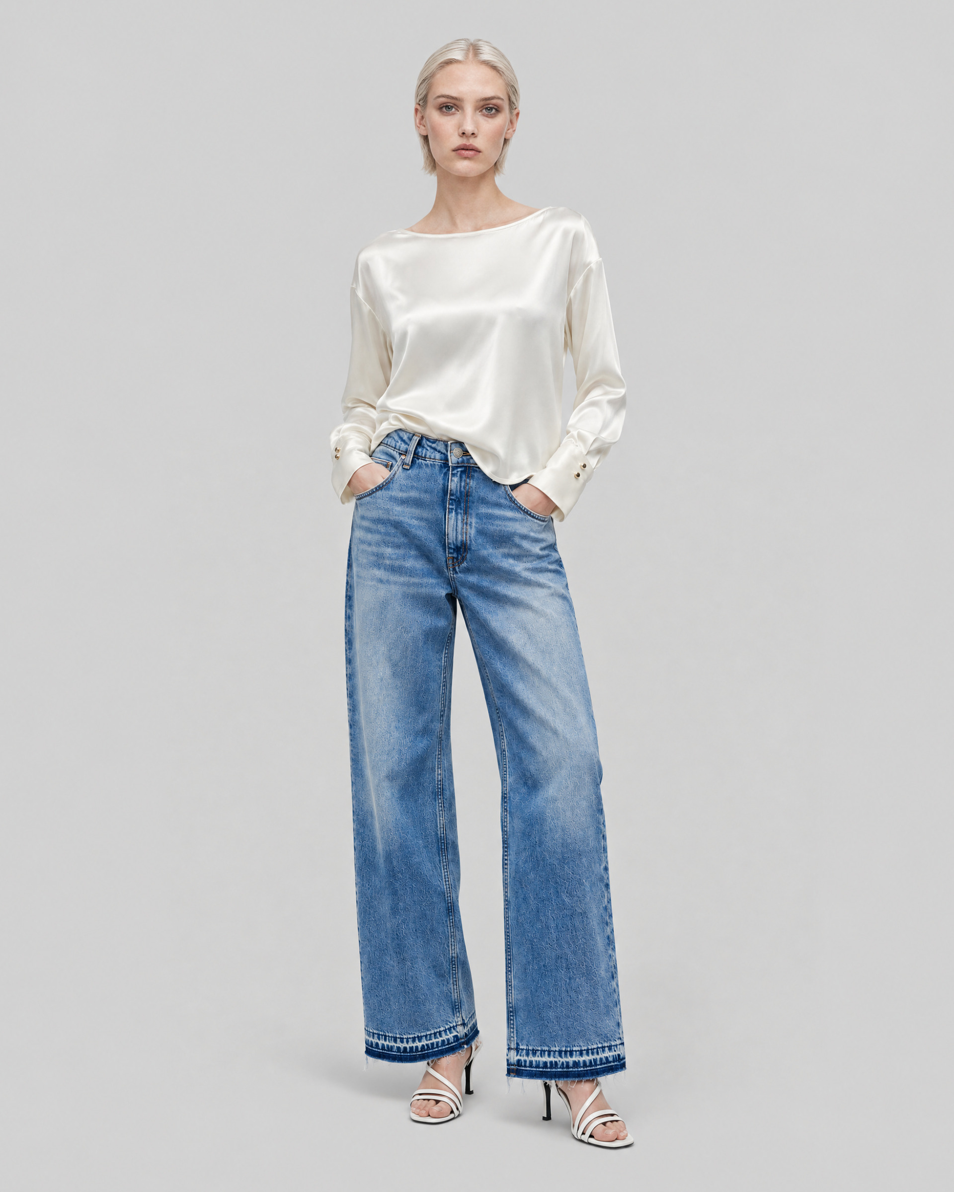 Ecru satin top