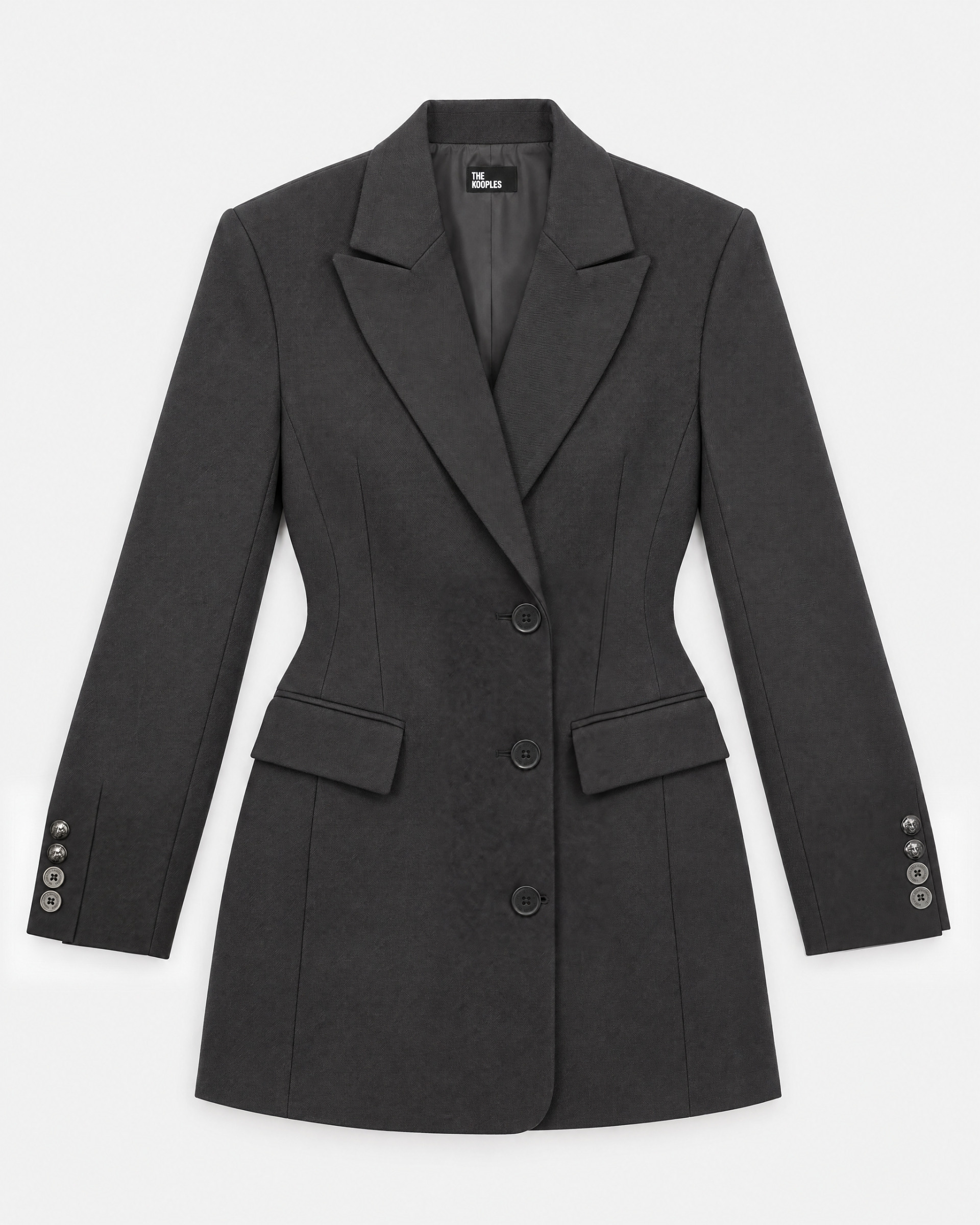 Black wool-blend blazer-style dress