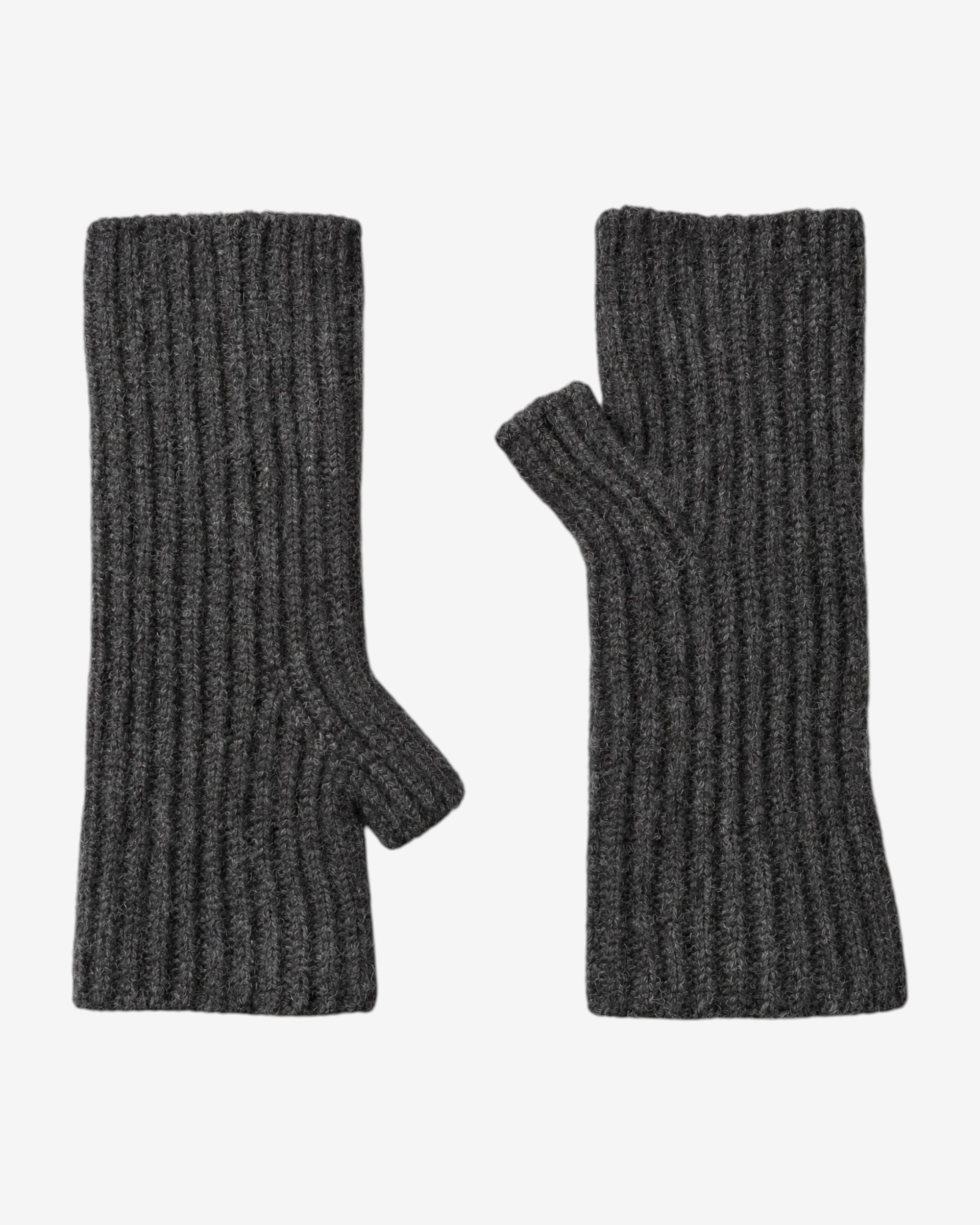 Gray wool and yak mittens