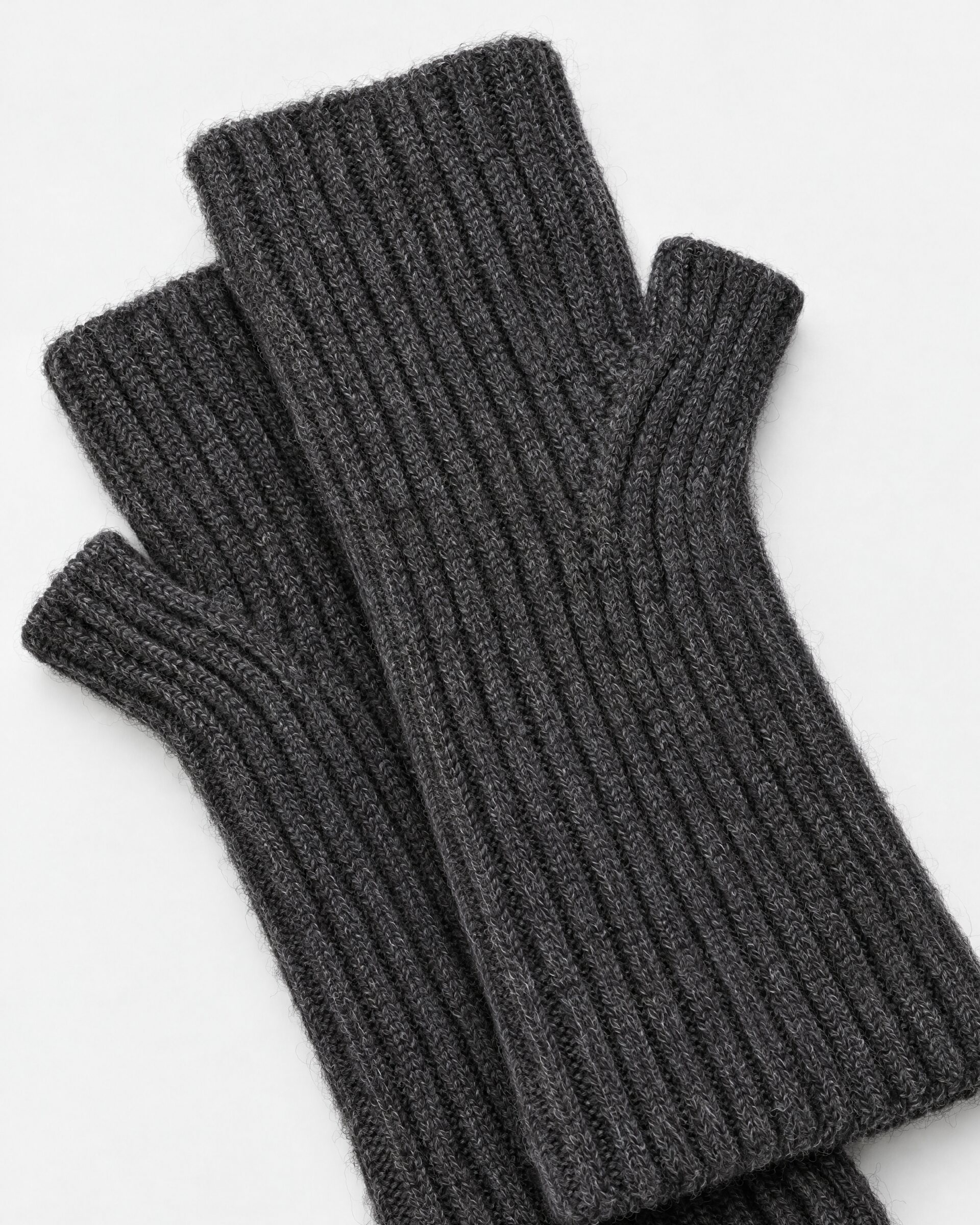 Gray wool and yak mittens