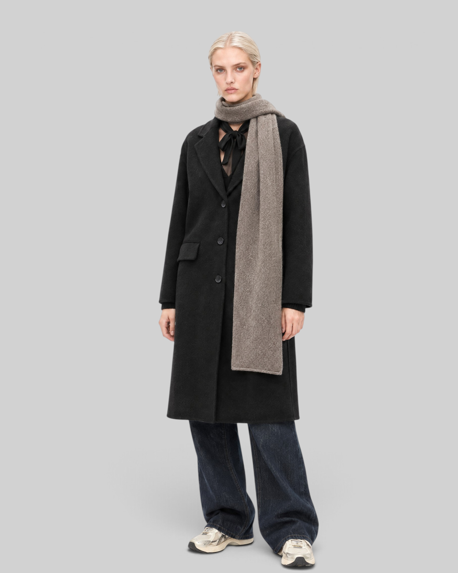 Unisex brown wool and yak scarf 