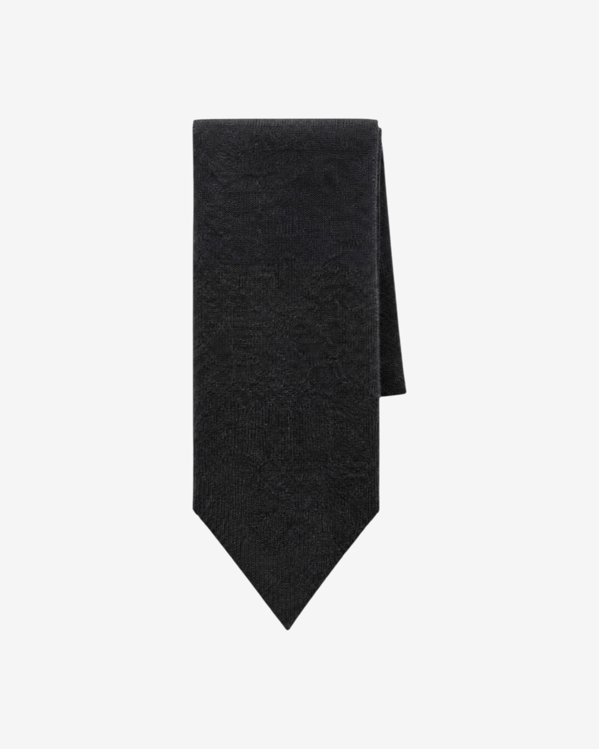 Black wool and yak scarf