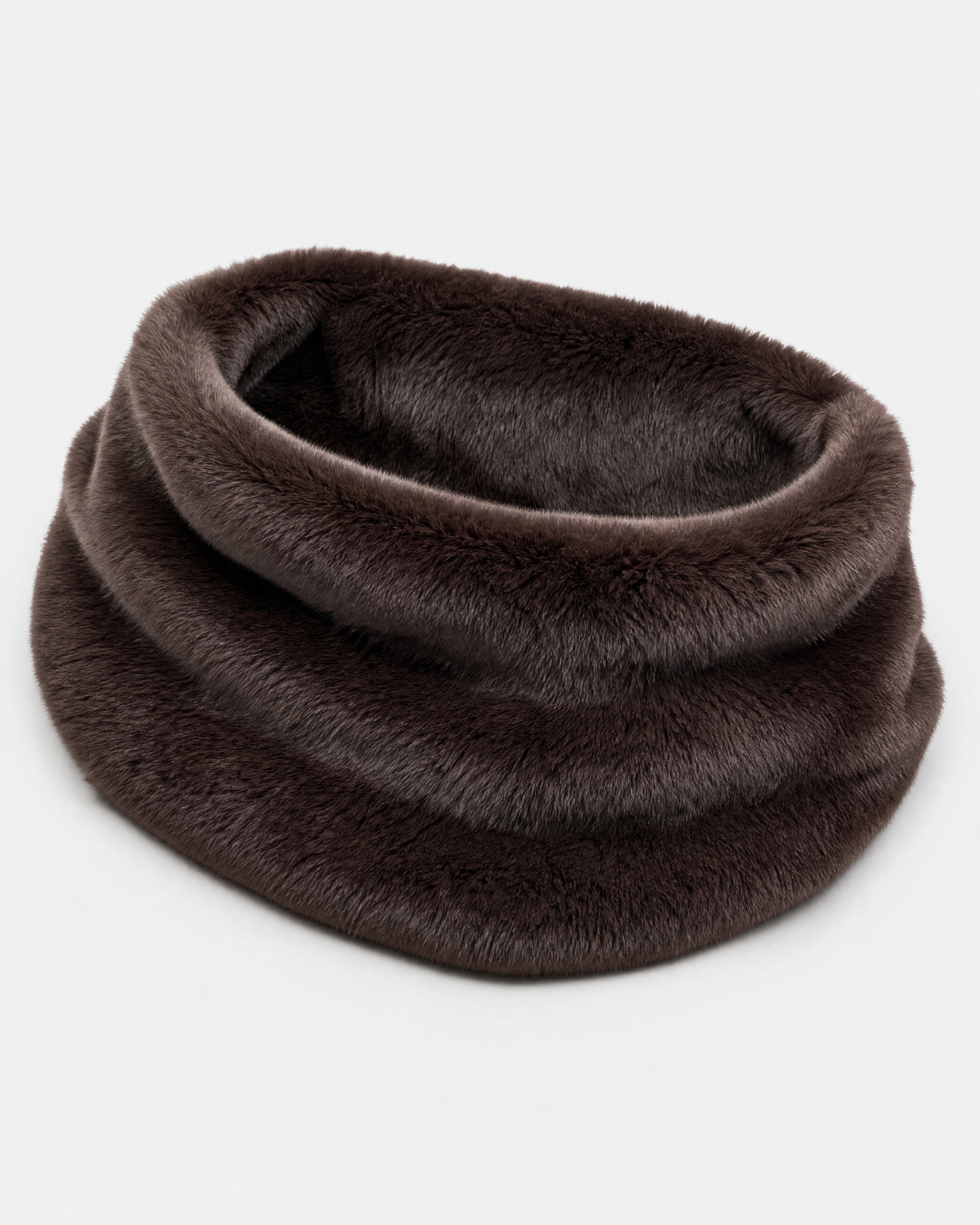 Burgundy faux fur neck warmer