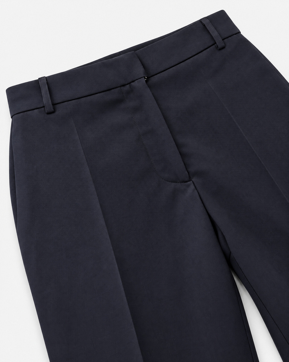Straight-leg tailored pants in navy wool