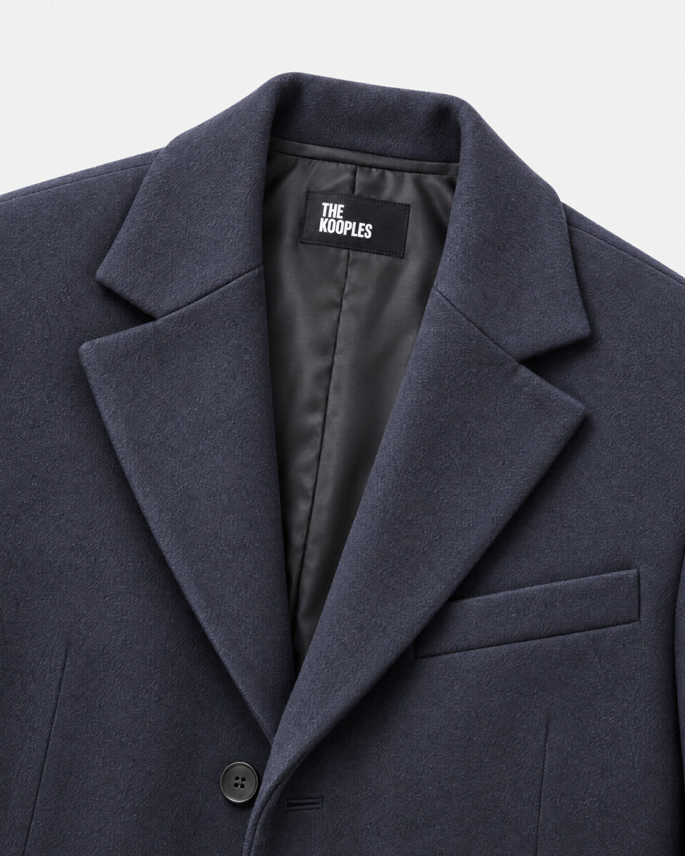 Navy coat with notched collar