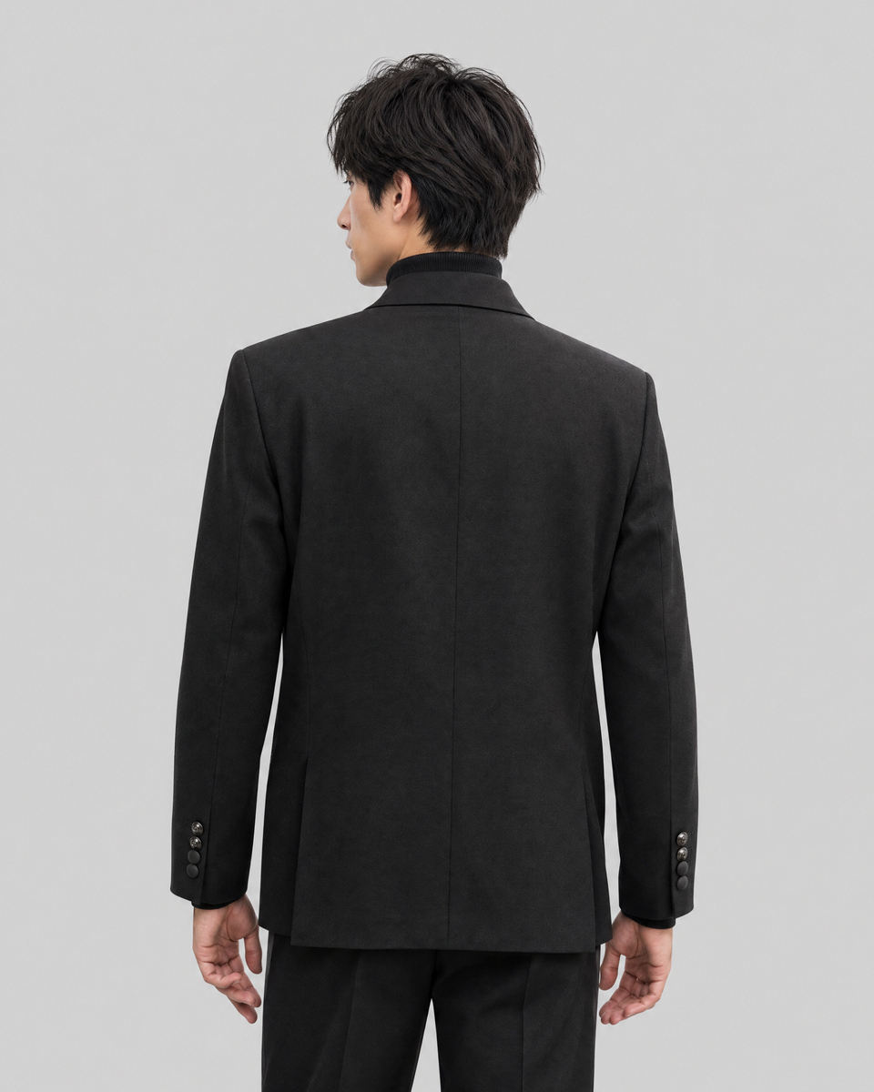 Black wool tuxedo jacket
