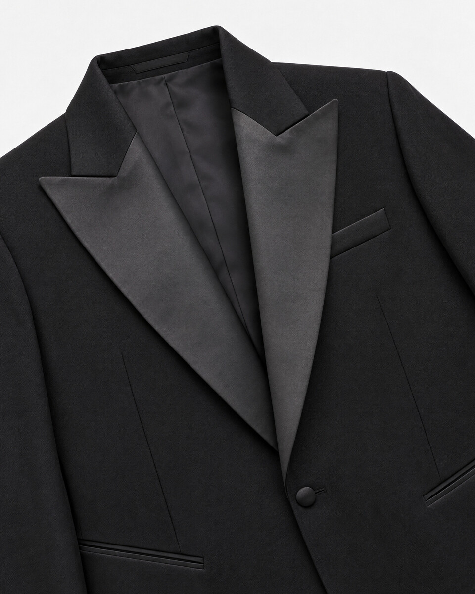 Black wool tuxedo jacket