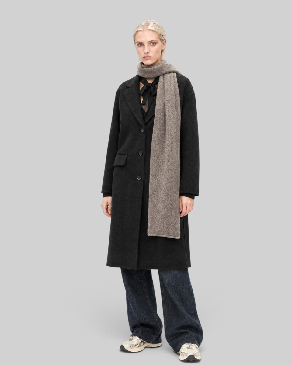 Unisex brown wool and yak scarf 