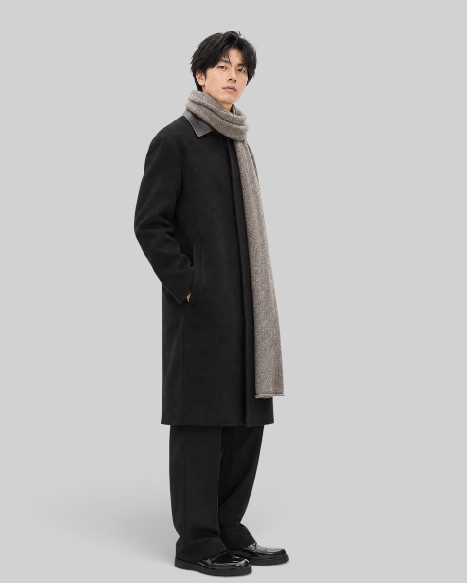 Unisex brown wool and yak scarf 