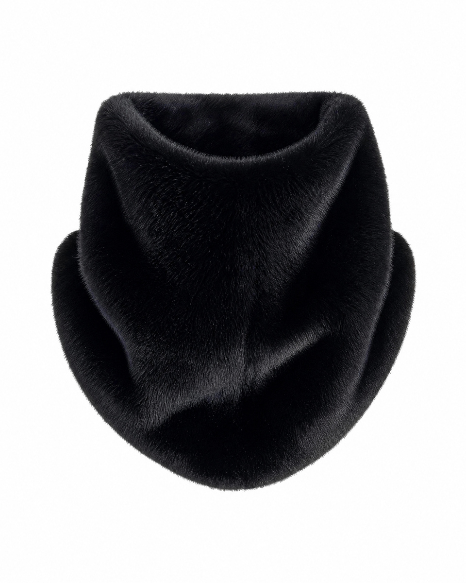 Black faux fur neck warmer