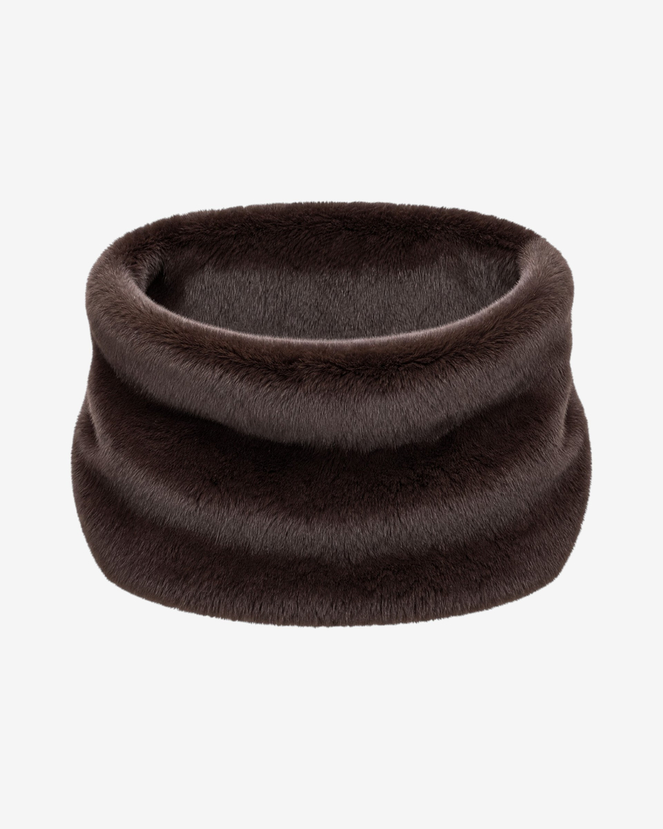 Burgundy faux fur neck warmer