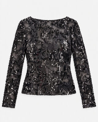 Black lace and sequin top