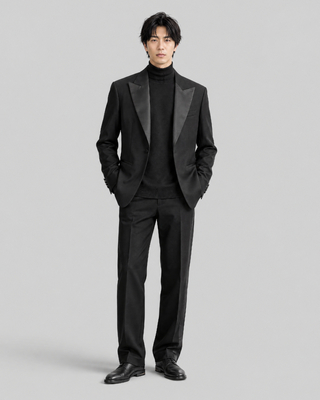 Black wool tuxedo jacket