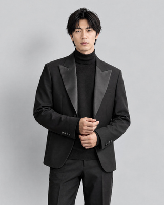 Black wool tuxedo jacket