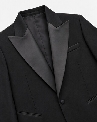 Black wool tuxedo jacket