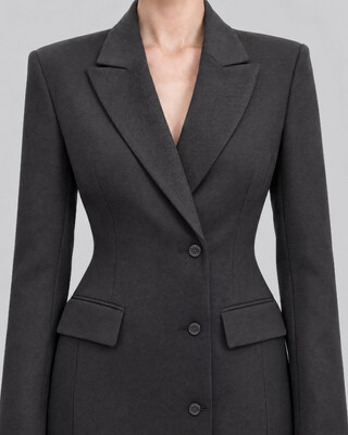 Black wool-blend blazer-style dress
