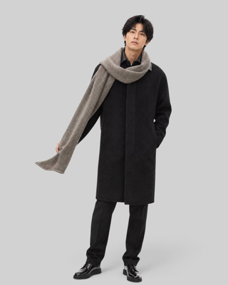 Unisex brown wool and yak scarf 