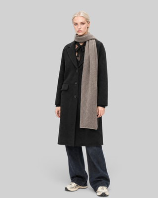 Unisex brown wool and yak scarf 