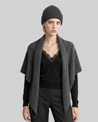 Unisex gray wool and yak scarf 