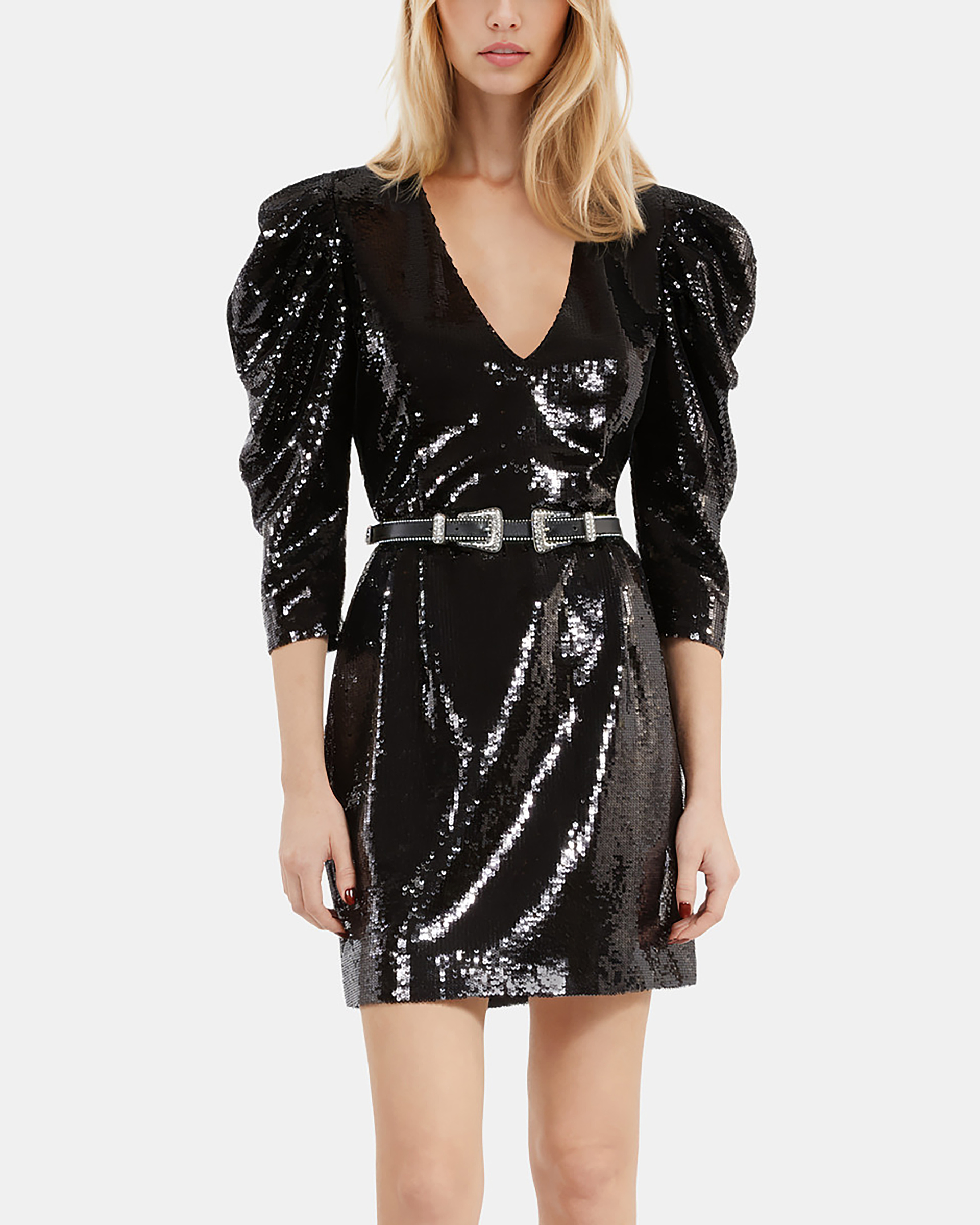Short black sequin dress