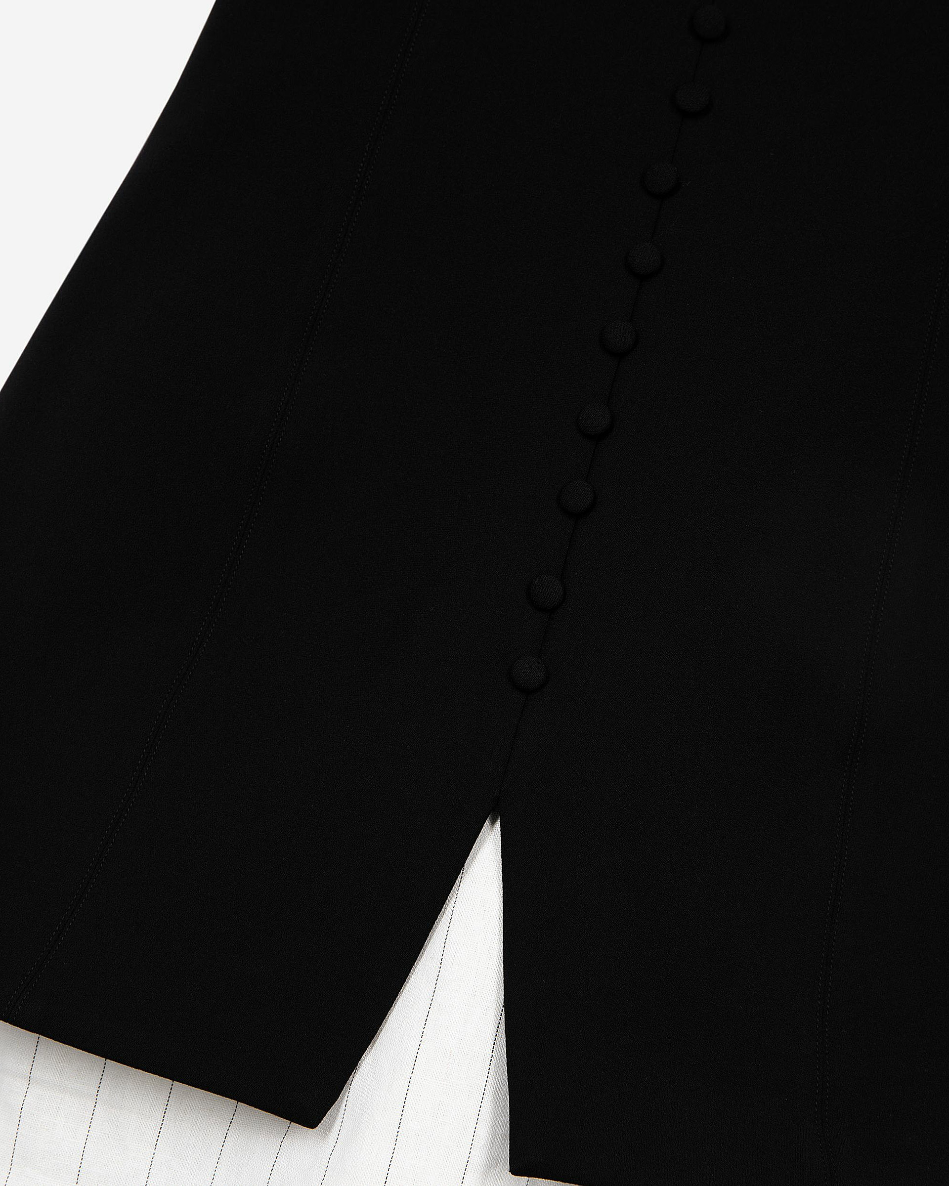 Black two-material strapless short dress