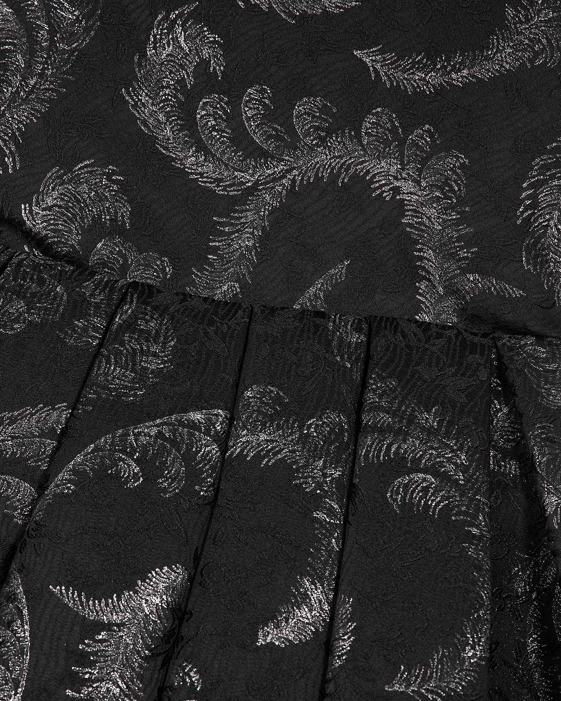 Black jacquard strapless short dress
